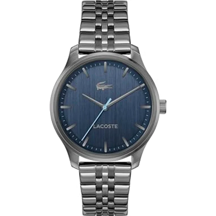 Lacoste Lisbon Herren-Armbanduhr, 42mm grau mit Quarzwerk und Edelstahlarmband – Bild 1