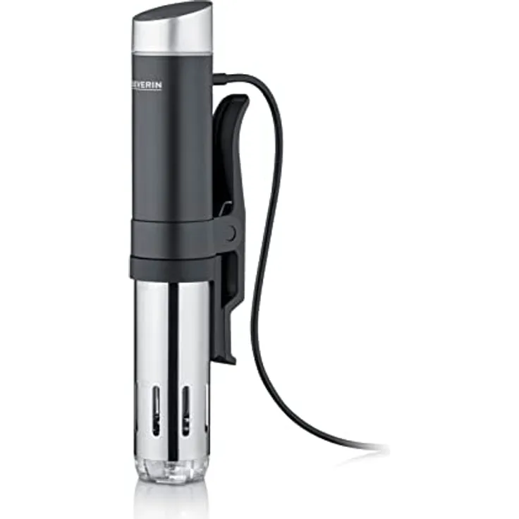 SEVERIN Sous Vide Stick mit Touchbedienung, leistungsstarker Sous-Vide Garer mit LED-Display, bei herkömmlichen Geräten, Edelstahl-gebürstet / schwarz, SV 2451