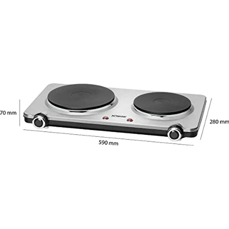 Bomann DKP 5033 E CB Edelstahl-Doppelkochplatte - 2 stufenlos regelbare Thermostate - 2500 W – Bild 3