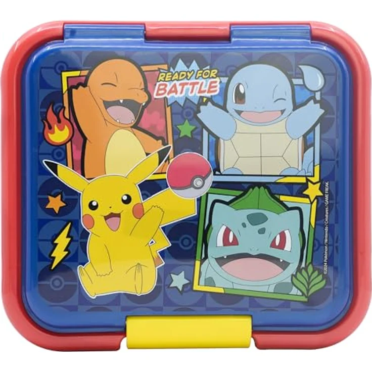 POKEMON JUEGO DE CARTAS Lunchbox - Blue Team, Brotdose mit 1786 ml Fassungsvermögen, 3 Fächer, Polyethylen, 18 × 16 × 6,2 cm – Bild 2
