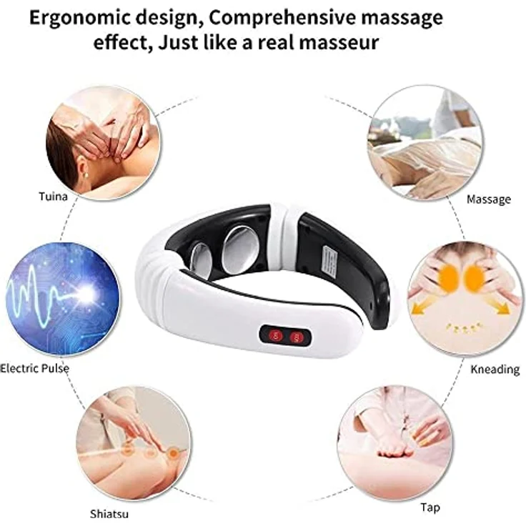 NACKY EMS Nackenmassagegerät Nacken Massage Massagegerät Vibration Wärmefunktion 16 Stufen – Bild 5