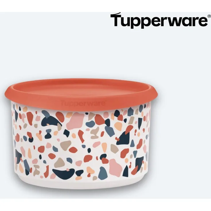 Tupperware One Touch Runde 960 ml, Luftdichte Vorratsdose mit praktischem One-Push-Verschluss, stilvolles Design