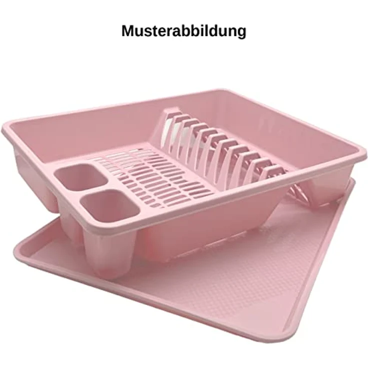 Engelland Abtropfgestell, Abtropfgitter, Farbe: Silber-Grau, Geschirrständer, Küche, Abtropfschale, Geschirrkorb, Abtropfkorb, aus Kunststoff, für bis zu 11 Teller, L 42 x B 32,5 x H 8,5 cm – Bild 2