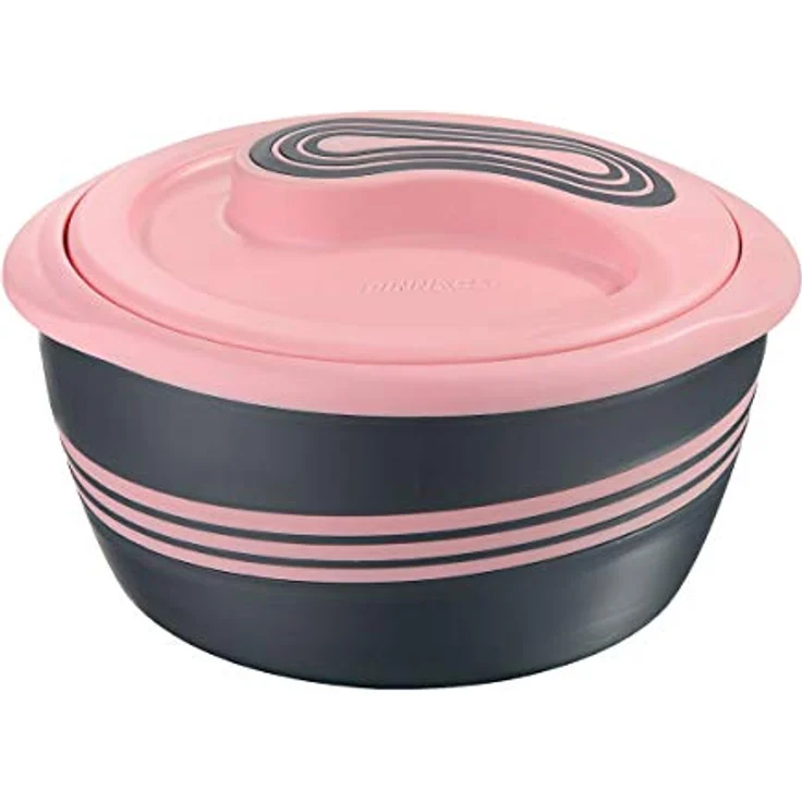 Pinnacle Servierschüssel für Salat - Suppenteller - Thermo-Schüssel mit Deckel - tolle Schüssel für Urlaub, Abendessen und Party 3er Set 3,6 ql, Rosa – Bild 2