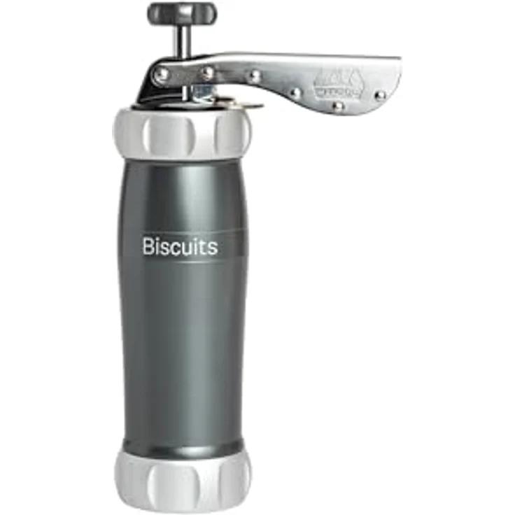 Marcato Gebäckpresse Biscuits, Keksmaschine mit 20 Formen und ergonomischem Hebel, grau – Bild 1
