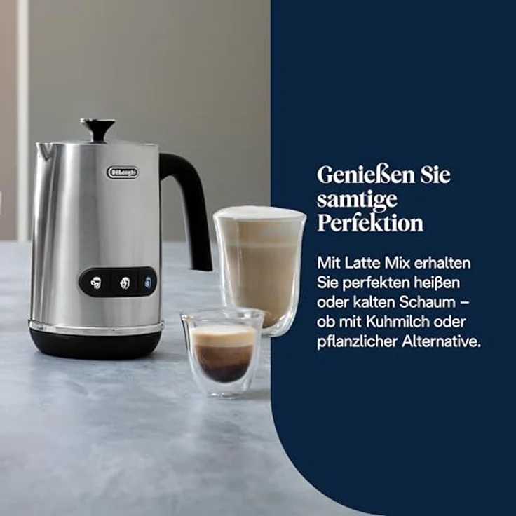 De'Longhi EMF3.M LatteMix, elektrischer Milchaufschäumer aus Metall, kompakt 11,5 cm hoch – Bild 2