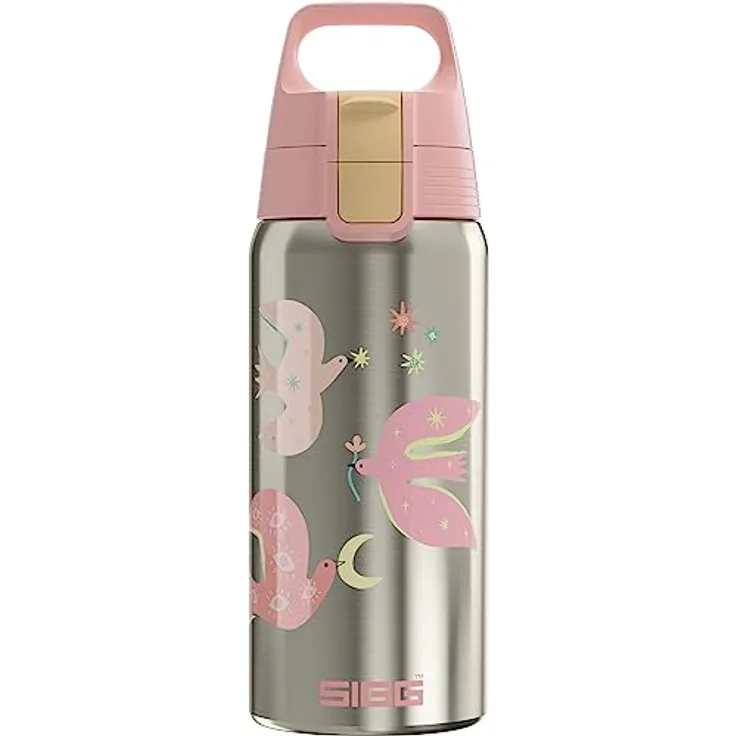 SIGG - Isolierte Trinkflasche Kinder - Shield Therm Kids - Für kohlensäurehaltige Getränke geeignet - Auslaufsicher - Spülmaschinenfest - BPA-frei - 90% recycelter Edelstahl - 0,5L