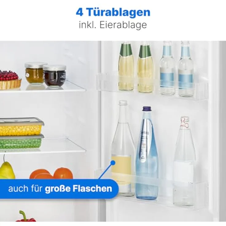Bomann VS 7363 inox, Kühlschrank ohne Gefrierfach, 242L, 5 Ablagen, leiser Getränkekühlschrank, Temperaturbereich 0° - 8°C – Bild 5