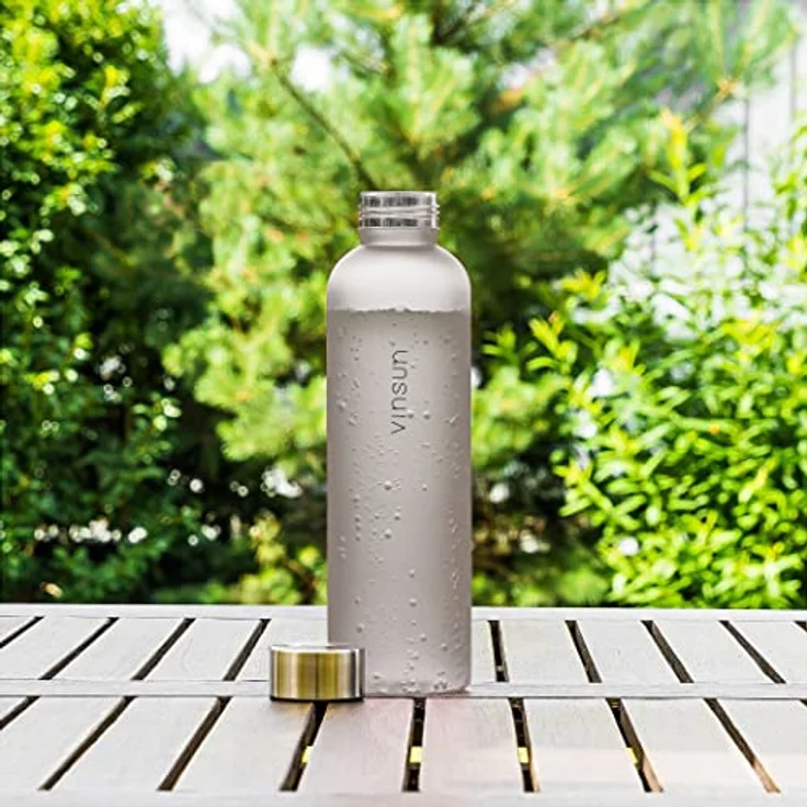 VINSUN Trinkflasche 650ml grau - wiederverwendbar, Kohlensäure geeignet, BPA frei, Tritan - Leichte Wasser Flasche für Sport, Outdoor, Schule, Uni, Fahrrad, Büro, Gym – Bild 4