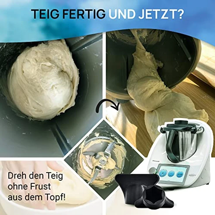Mix-Slider ® Teiglöser Teigblume für Thermomix, Zubehör für Vorwerk Küchenmaschine TM5 + TM6 3D gedruckt Made in Germany (Schwarz) – Bild 3