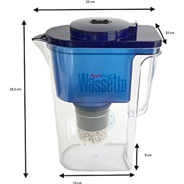Wasserfilter AcalaQuell® Großes Einsteigerpaket für 2 Jahre - Wassetto blau – Aktivkohle Wasserfilter | Höchste Filterleistung - mehrschichtig | BPA u. BPB frei | ReNaWa® - Technology | – Bild 4