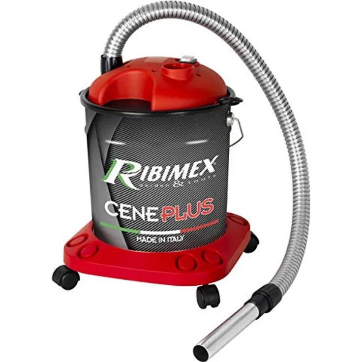 Ribimex Ceneplus Aschesauger PRCEN006, 950 W mit Blasfunktion, 18 L Metallbehälter, waschbarer HEPA-Filter und 17 kPa Saugleistung – ideal für Kamin, Holz- und Pelletöfen, Grill