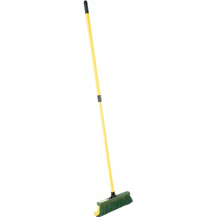Steuber GmbH florasun Krallenbesen mit Teleskopstiel, 30 cm Breite, Stiellänge ausgefahren 1,4m, langer Kehrbesen mit gebogenen Borsten, verstellbarer Outdoorbesen – Bild 1