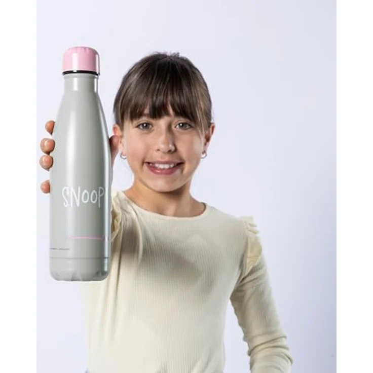 Undercover Snoopy Edelstahl Isolierflasche, doppelwandig, 500ml, auslaufsicher, für Mädchen, ideal für unterwegs – Bild 4