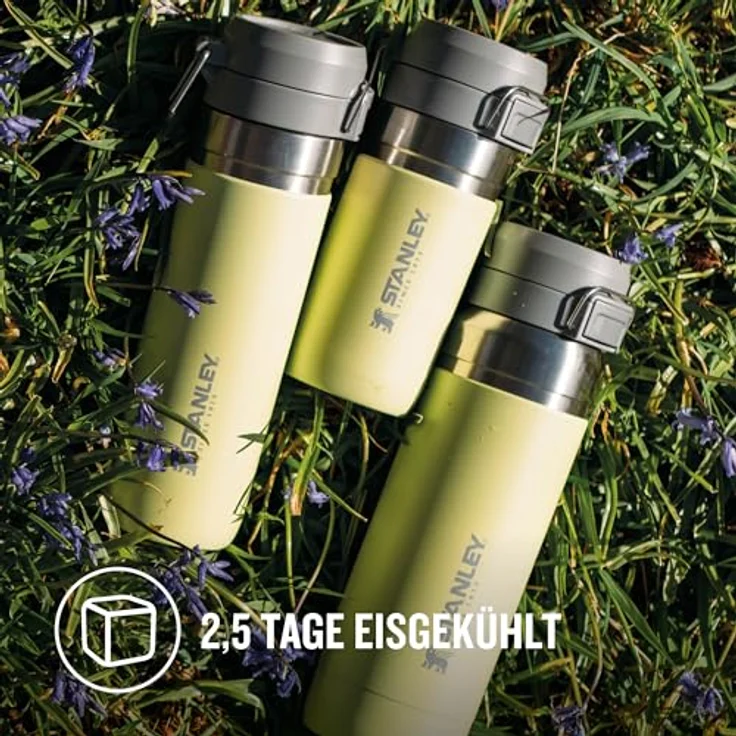 STANLEY Quick Flip Trinkflasche Edelstahl 1.06L - Hält 18+ Stunden Kalt - BPA-frei - Spülmaschinenfest - Auslaufsicher - Citron – Bild 4