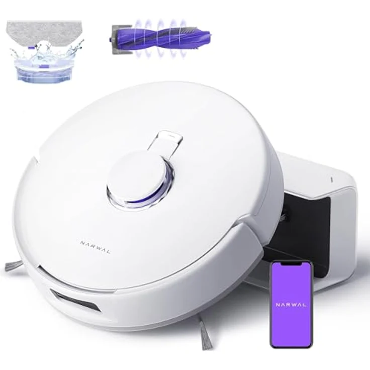 Narwal Freo X Plus Robot Vacuum, Staubsauger Roboter mit Zero Tangling Brush, 7800Pa Saugkraft, 2-in-1 Mop & Staubsauger, Weiss – Bild 1