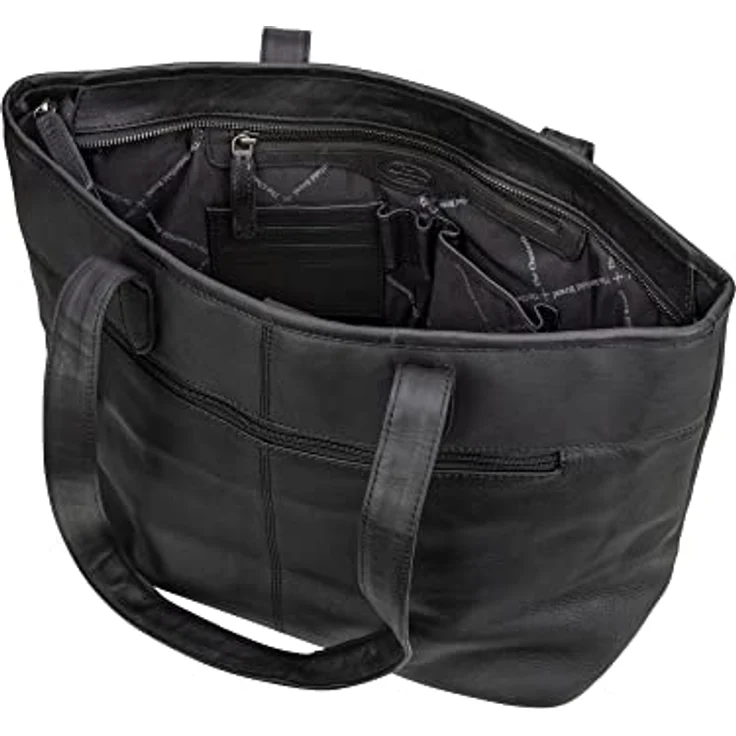 The Chesterfield Brand Shopper Monza, businesstaugliche Handtasche aus gewachstem Rindleder, Schwarz, 43 x 17 x 28 cm – Bild 4