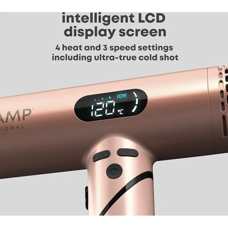 REVAMP Dynamic Radiance X Shine Ionen Styling Föhn, Haartrockner klappbar - 3 magnetische Aufsätze, digitaler intelligenter Motor, Reise Lockenföhn - Schwarz – Bild 5