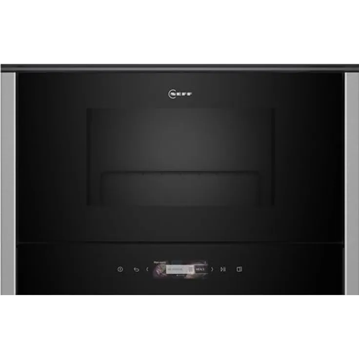 NEFF NL4GR31N1 Einbau-Mikrowelle N70, Integrierbare Mikrowelle mit Grill 40 x 60cm, Full Touch TFT-Display, Automatikprogramme, Easy Clean, LED-Innenbeleuchtung, Edelstahl