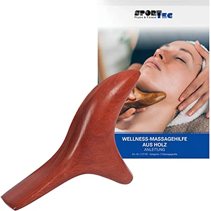 Sport-Tec Wellness-Massagehilfe aus Holz, Selbstmassagegerät mit 3 Spitzen, 13x5 cm – Bild 4