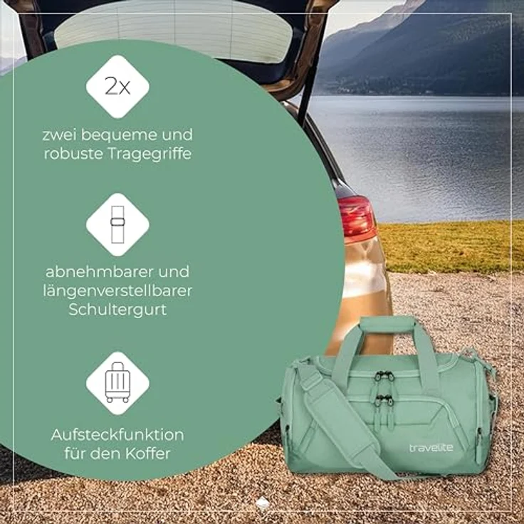 Travelite Kick Off Weekender Reisetasche S, 40 cm, grün, 100% Polyester, kompakt und praktisch – Bild 7