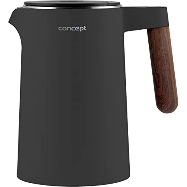 Concept Norwood Wasserkocher aus Edelstahl mit Temperaturregelung 45/60/70/85/90/95/100°C KEEP WARM-Funktion 1,5L 1850-2200 W (Dunkelgrau)