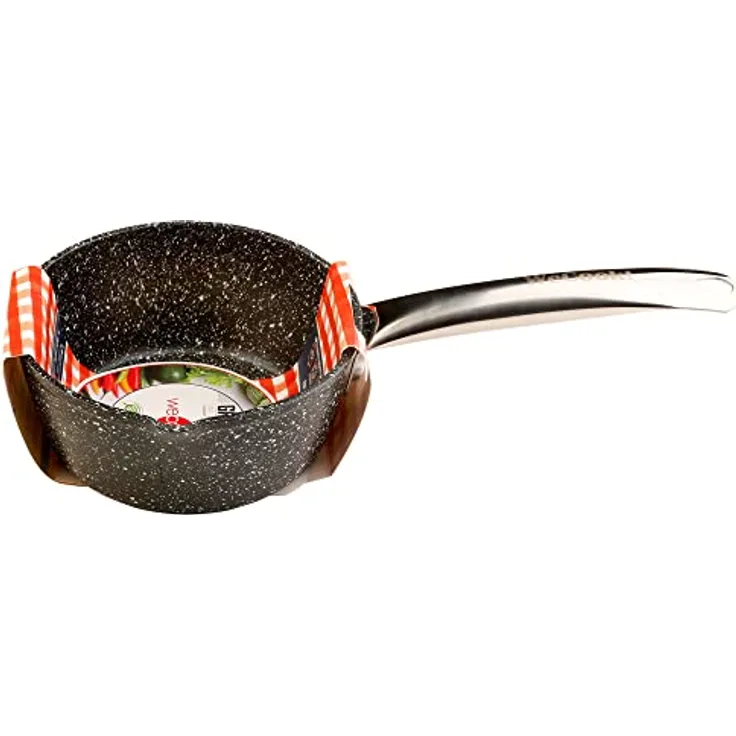WECOOK! Granite Kochtopf für Induktion, 16 cm, geschmiedetes Aluminium, Antihaftbeschichtung, PFOA-frei, Griff aus Profi-Stahl, geeignet für alle Herdarten, Glaskeramik, Gas