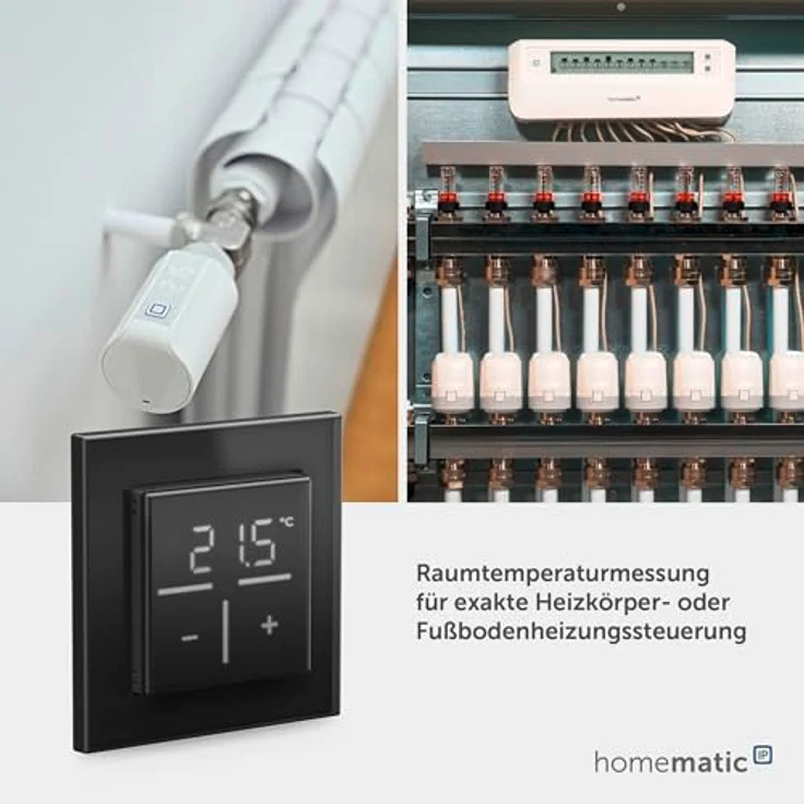 HomeMatic Homematic IP Glas-Wandthermostat HmIP-WGT-A, elegantes Echtglas-Design, steuerbar via App und Sprachassistenz, Schwarz – Bild 5
