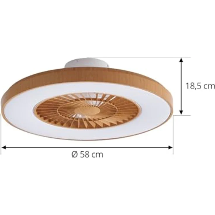 Lindby Teleo LED Deckenventilator mit Lampe, dimmbar, 1-flammig, Sommer- und Wintersicht, inklusive Fernbedienung, energiesparend für Wohnzimmer und Büro – Bild 5