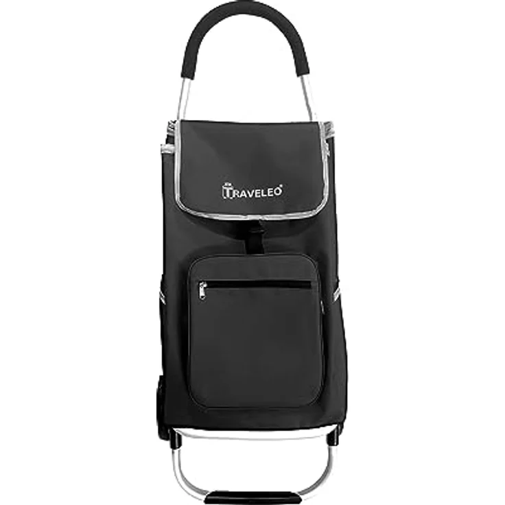 56 L Einkauf Trolley Einkaufswagen Shopping Trolley Tasche Aluminium Stabil Schwarz – Bild 3