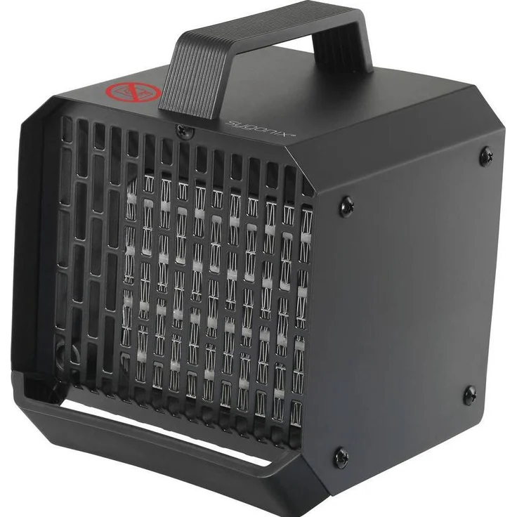 Sygonix SY-6735636 PTC-Heizgerät, 2000 Watt Heizlüfter für Räume bis 10 m², Schwarz, mit Überhitzungsschutz und kompakter Bauweise