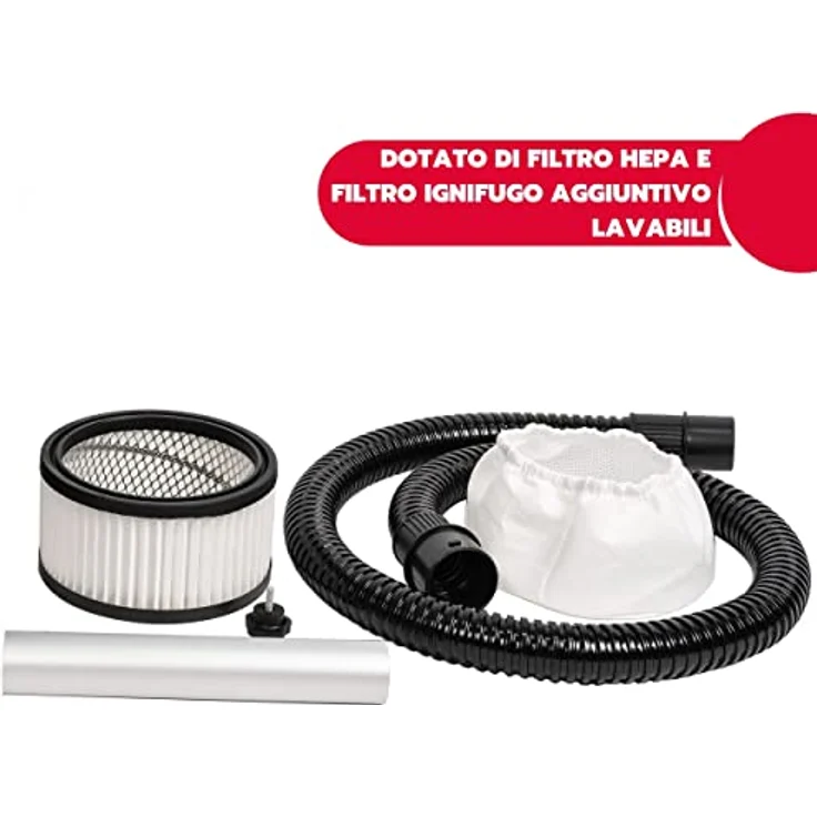 Ardes AR4A20 ASHPIRO 20 Profession. Aschesauger, 20-l-Behälter, Hepa-Filter und zusätzlicher feuerfester Filter waschbar, Allessauger in Rot – Bild 5