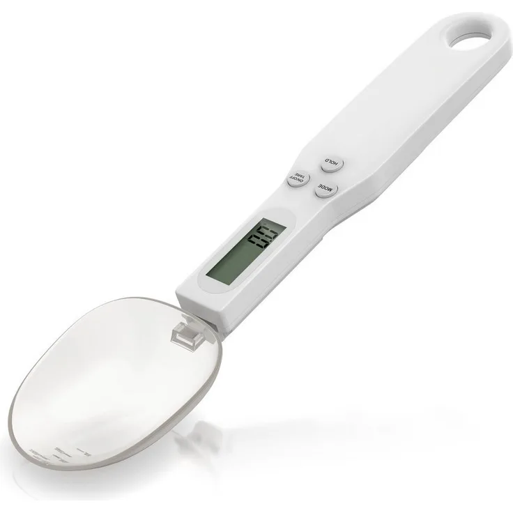 Arendo Löffelwaage digital Küchenwaage, 500g max. mit LCD-Anzeige, 0,1g Auflösung, Tara-Funktion, abnehmbarer Löffel, Auto-Abschaltung, g/oz/gn/ct/ml