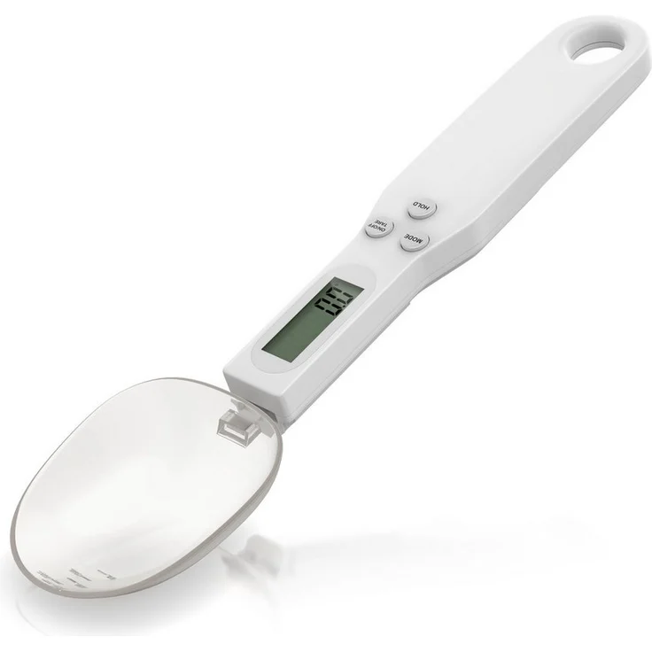 Arendo Löffelwaage digital Küchenwaage, 500g max. mit LCD-Anzeige, 0,1g Auflösung, Tara-Funktion, abnehmbarer Löffel, Auto-Abschaltung, g/oz/gn/ct/ml