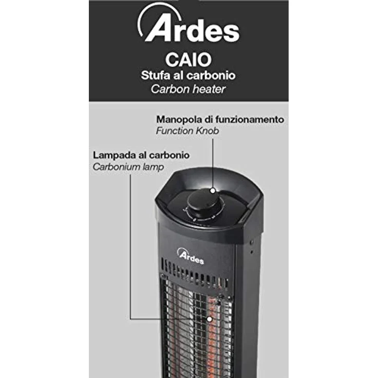 Ardes AR4B03 oszillierender Kohlefaser-Herd, 1 Lampe und 2 Kräfte mit Metallrahmen Carbon Revolver Schwarz – Bild 2