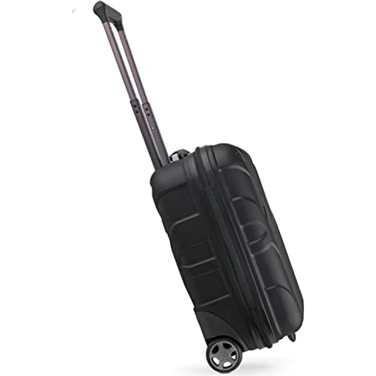 suitline Underseat Kabinentrolley 45x36x20 cm, Hartschalen Bordcase ABS, leicht 30 L mit 2 Rollen, Teleskopgriff, Schwarz – Bild 4