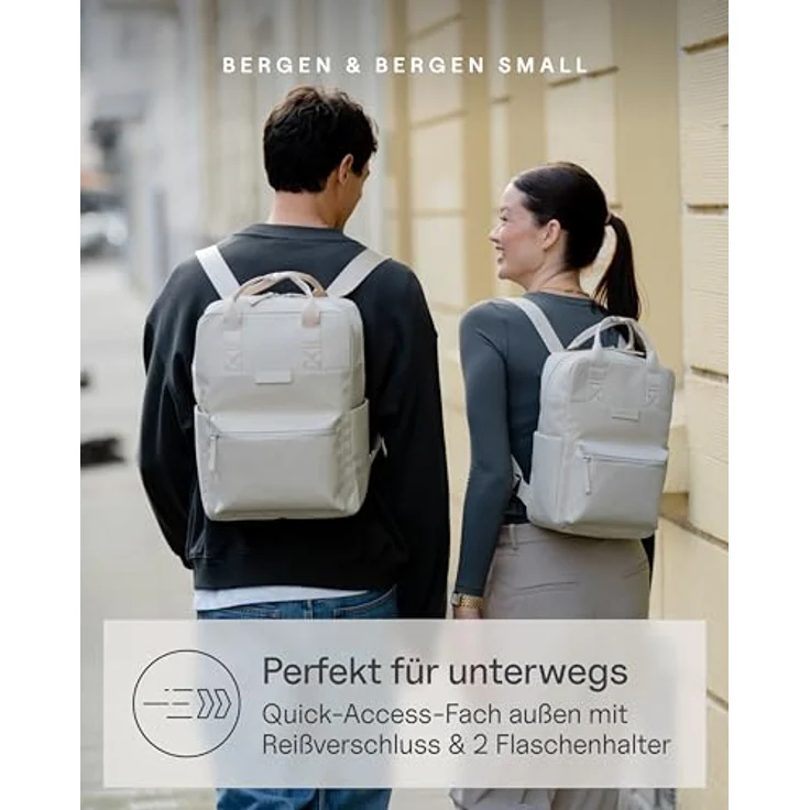 Kapten & Son Bergen City Rucksack, 33,5 cm, beige, aus 100% PET, 23.5 x 9.5 x 33.5 cm – Bild 2