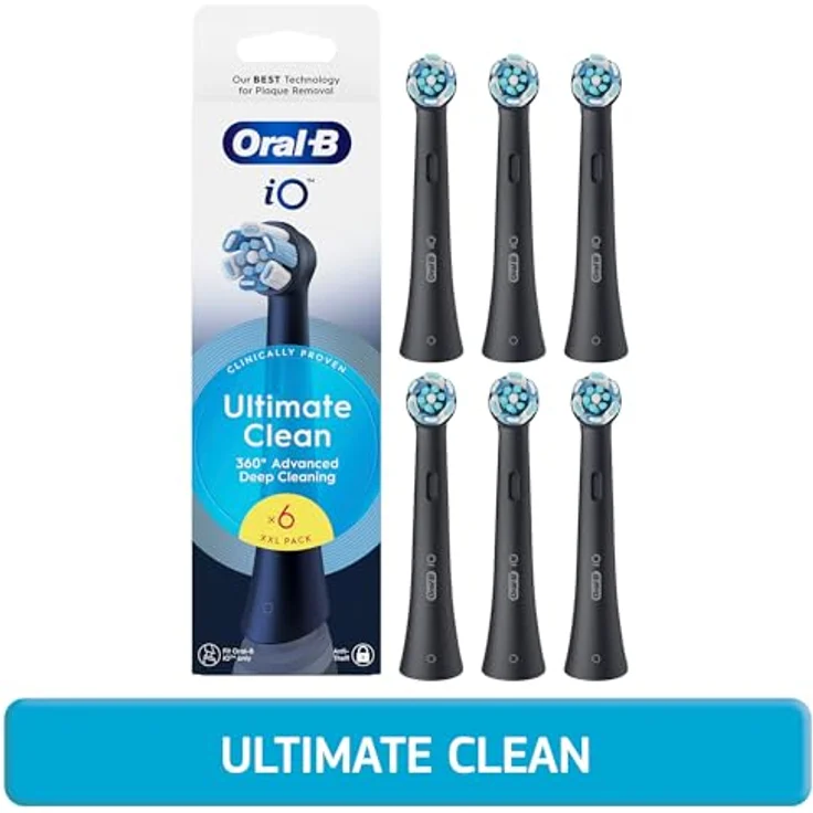 Oral-B Ultimate Clean Original, Ersatzbürsten Set mit 6 Tiefenbürsten zur Zahnbelag Entfernung, schwarz, für Oral-B iO elektrische Zahnbürsten – Bild 2