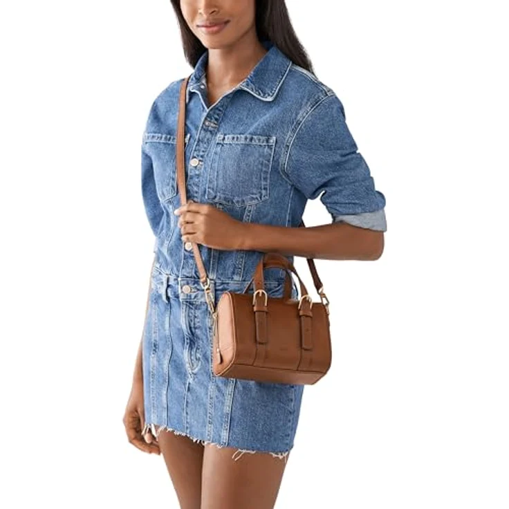 Fossil Umhängetasche Carlie, Leder, stylische Handtasche mit abnehmbarem Umhängeriemen – Bild 2