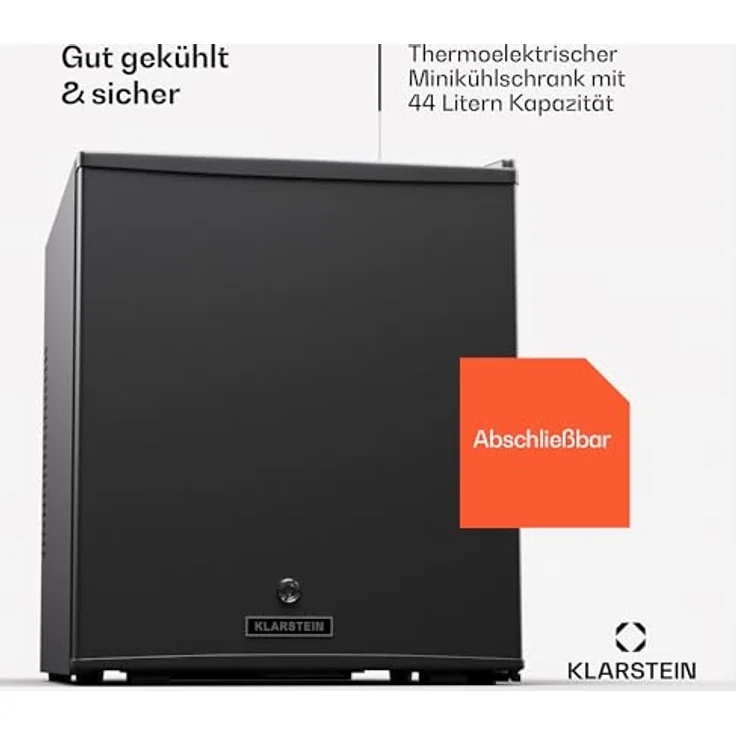 Klarstein Kühlschrank mit Glastür - 44L Mini-Kühlschrank für Getränke & Snacks, Klein & Leise, Verstellbare Ablagen, Schloss, wechselbarer Türanschlag, höhenverstellbare Füße – Bild 2