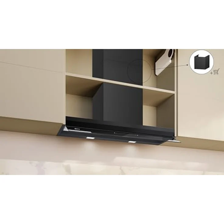Neff D97XDP2S0, N 70, Integrierte Designhaube 90 cm, Klarglas schwarz bedruckt, Mattschwarz, mit Efficient Drive Motortechnologie und Home Connect Funktionen – Bild 9