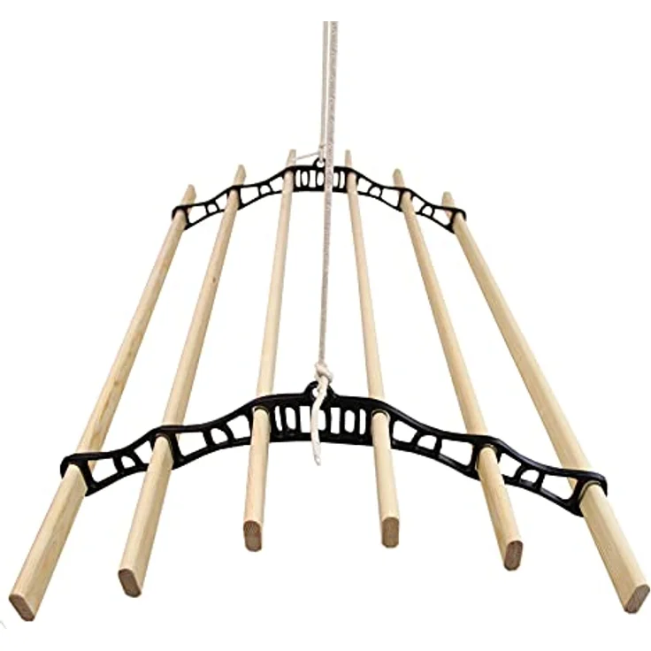 Deckentrockner aus Holz, Schwarz, 1,2 m – Bild 5