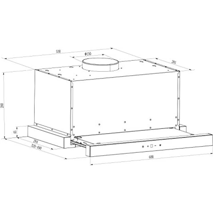 Klarstein Vinea Dunstabzugshaube Unterbau 60cm, Umluftset mit Aktivkohlefilter, 610m³/h, schwarz – Bild 8