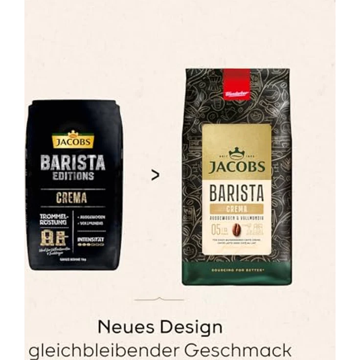 Jacobs Barista Editions Crema Intense, Bohnenkaffee, ganze Bohnen, Röstkaffee, Kaffeebohnen, 1000 g – Bild 2