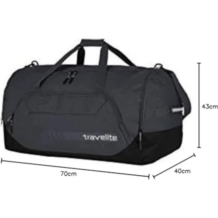 Travelite Kick Off Reisetasche XL 70 cm, dunkel anthrazit, 100% Polyester, geräumig 70 x 40 x 43 cm – Bild 6