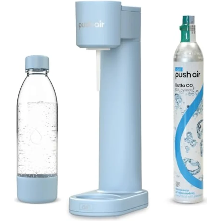 Dafi PushAir Saturator, Wassersprudler mit CO2-Kartusche und 0,7l Flasche, azur/blau – Bild 2