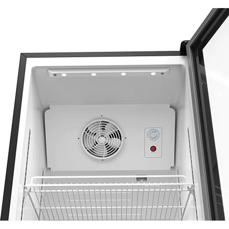 PKM Flaschenkühlschrank GKS168B, 300 Liter, Energieeffizienzklasse B, schwarz, mit LED-Innenbeleuchtung und 4 Drahtablagen – Bild 3