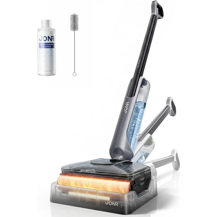 JONR H2 PRO Nass-Trockensauger, 20000 Pa Saugkraft, innovatives geruchsfreies Design, Heißwasser-Reinigung, 1500ml Wassertank, 180° Flachliegend