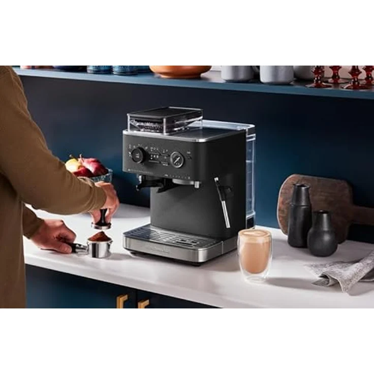 KitchenAid Kaffeehalbautomat KitchenAid halbautomatische Espressomaschine mit Gratmahlwerk, Edelstahlgehäuse – Bild 6