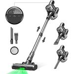 Ultenic U12 Vesla Akku Staubsauger, 30K PA Kabelloser Staubsauger mit Anti-Verhedderungs, Green Eye™ technologie, 1L Staubbehälter, 45 Minuten Laufzeit, 420W, Grau